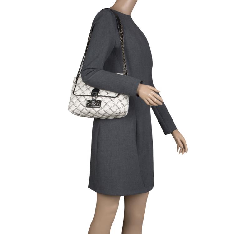 Pre Owned Marc Jacobs Off White Quilted Leather Baroque Single Shoulder Bag