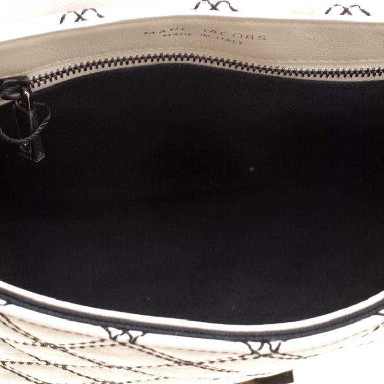 Pre Owned Marc Jacobs Off White Quilted Leather Baroque Single Shoulder Bag
