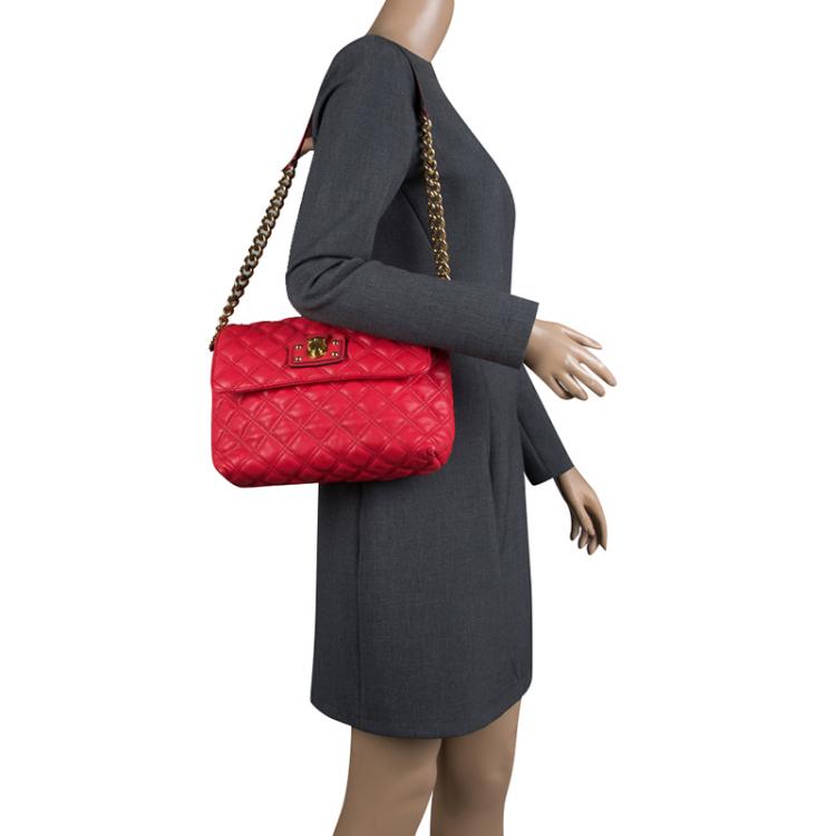 Pre Owned Marc Jacobs Red Quilted Leather Shoulder Bag