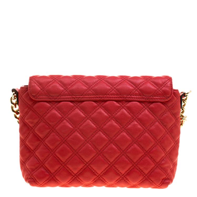 Pre Owned Marc Jacobs Red Quilted Leather Shoulder Bag
