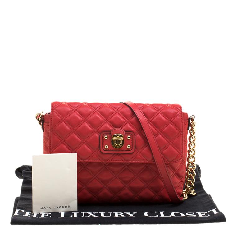 Pre Owned Marc Jacobs Red Quilted Leather Shoulder Bag