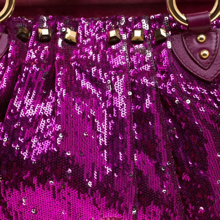 مملوكة مسبقًا Marc Jacobs Fuchsia Sequin New York Rocker Stam Shoulder Bag