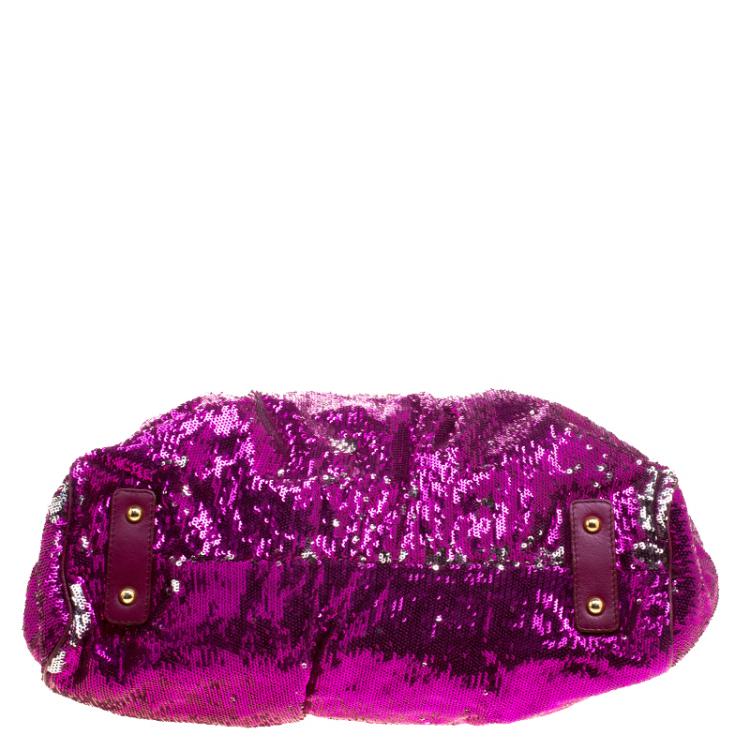 مملوكة مسبقًا Marc Jacobs Fuchsia Sequin New York Rocker Stam Shoulder Bag