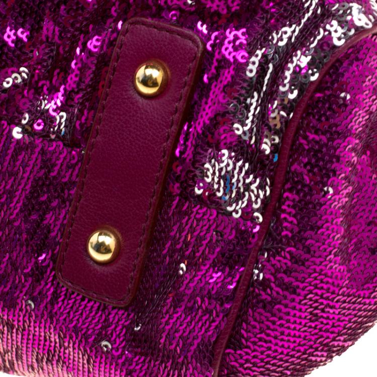 مملوكة مسبقًا Marc Jacobs Fuchsia Sequin New York Rocker Stam Shoulder Bag
