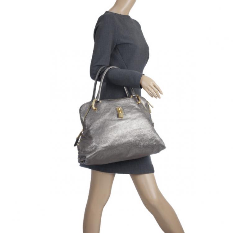 Pre Owned Marc Jacobs Metallic Silver Tote