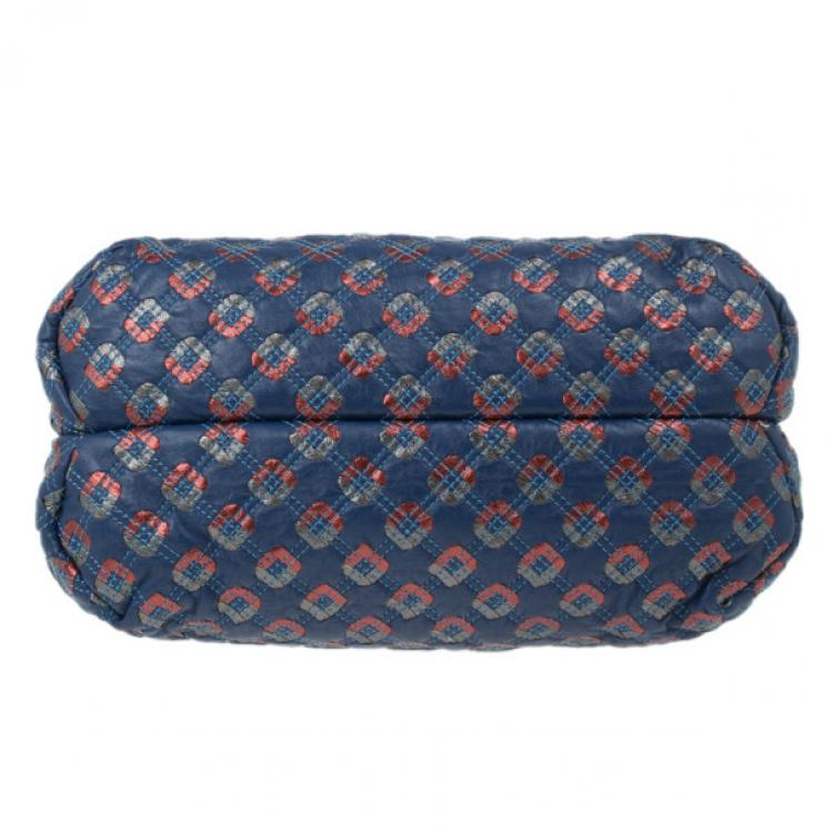 Pre Owned Marc Jacobs Blue Leather Memphis Tote