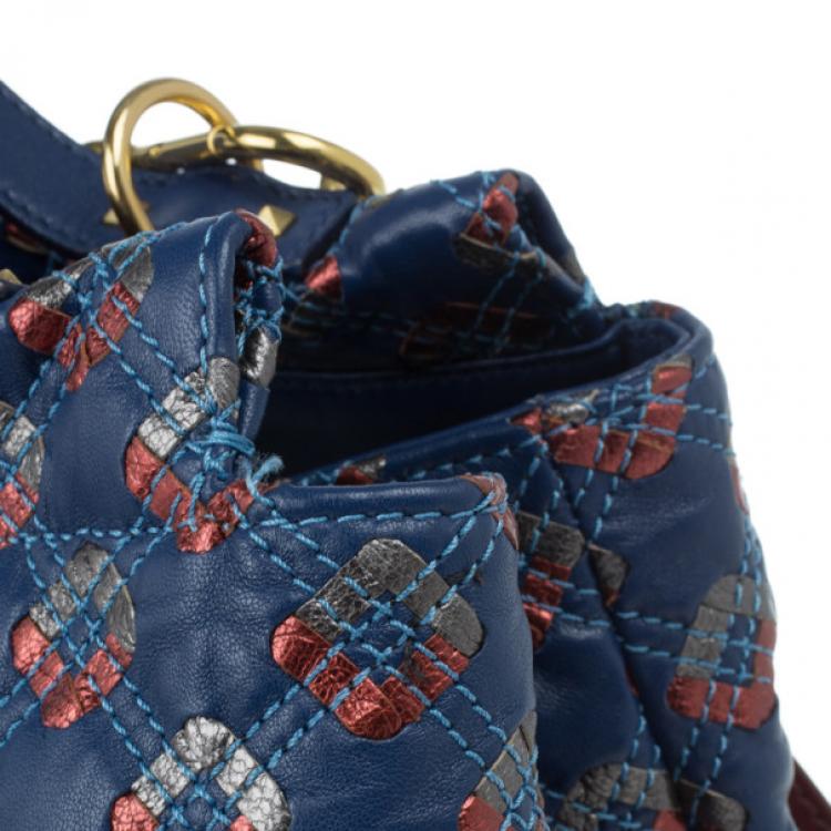 Pre Owned Marc Jacobs Blue Leather Memphis Tote