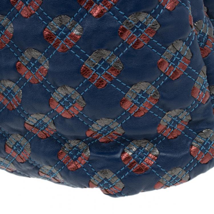 Pre Owned Marc Jacobs Blue Leather Memphis Tote