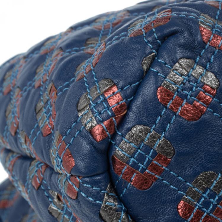 Pre Owned Marc Jacobs Blue Leather Memphis Tote