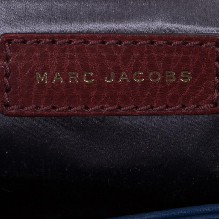 Pre Owned Marc Jacobs Blue Leather Memphis Tote
