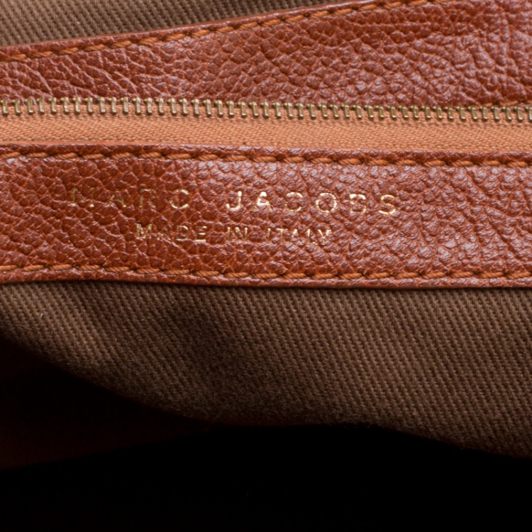 Pre Owned Marc Jacobs Cognac Quilted Leather Stam Shoulder Bag