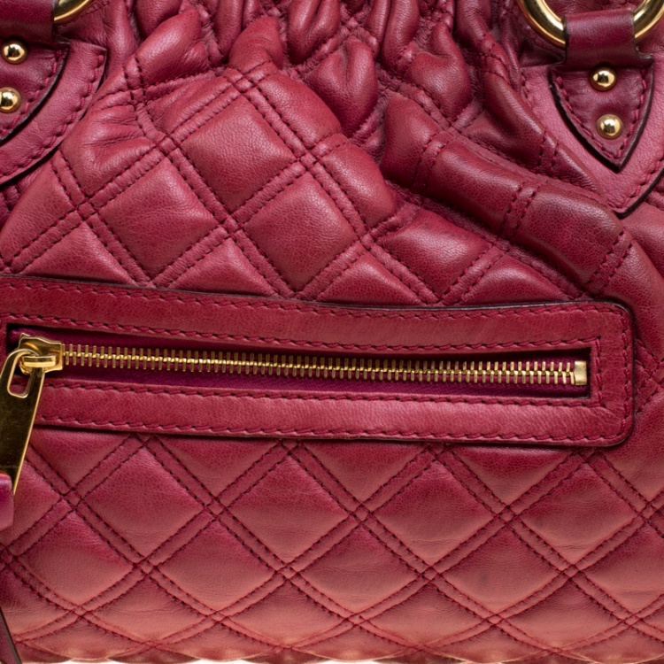 Pre Owned Marc Jacobs Pink Quilted Leather Stam Shoulder Bag