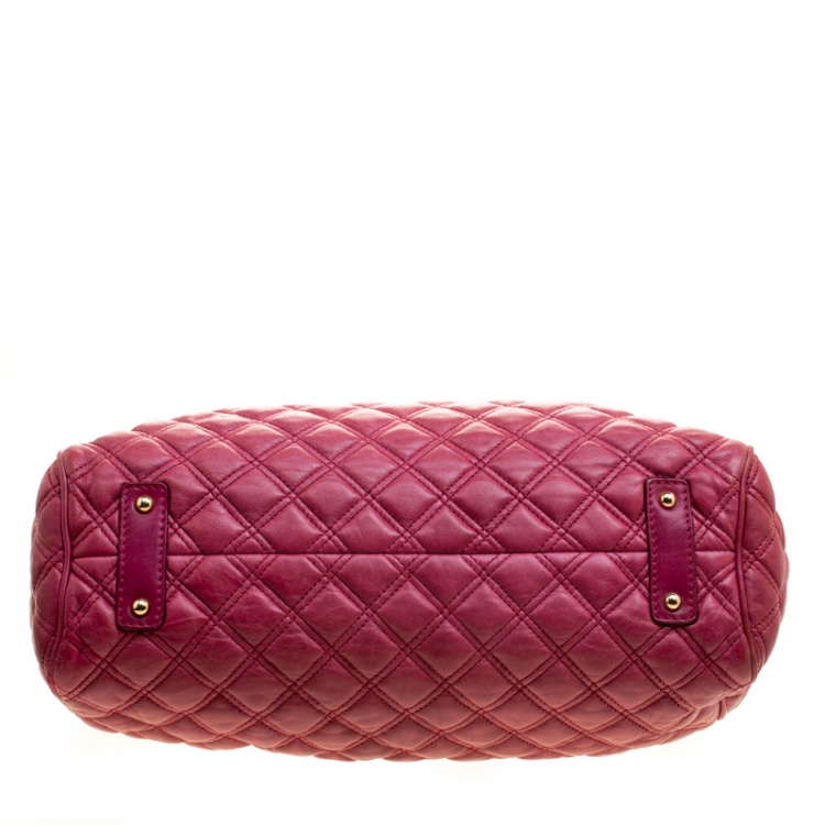 Pre Owned Marc Jacobs Pink Quilted Leather Stam Shoulder Bag