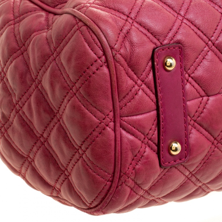 Pre Owned Marc Jacobs Pink Quilted Leather Stam Shoulder Bag
