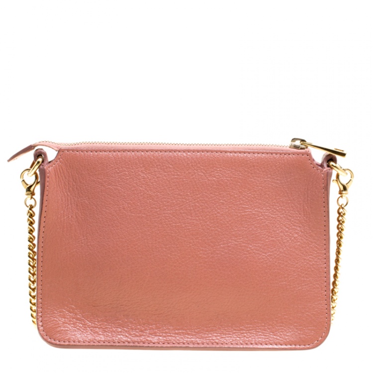 مملوكة مسبقًا Marc Jacobs Bubble Gum Pink Leather Bow Chain Crossbody Bag