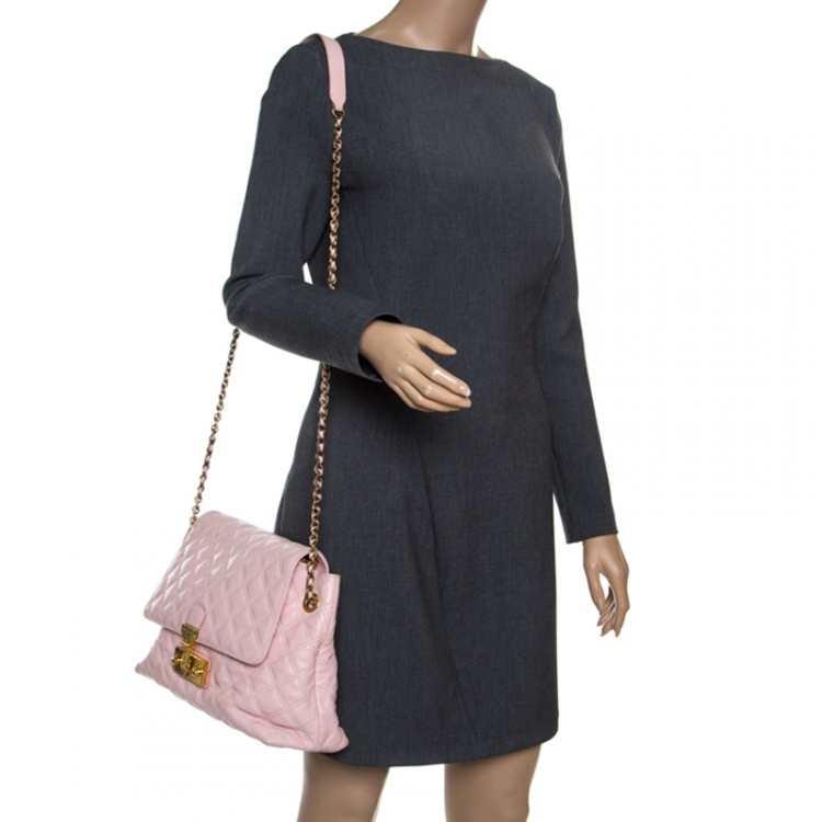 Pre Owned Marc Jacobs Pink Quilted Leather Baroque Shoulder Bag