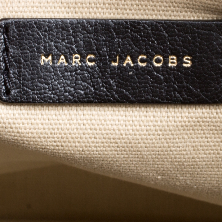 Pre Owned Marc Jacobs Black Leather Wellington Fulton Top Handle Bag