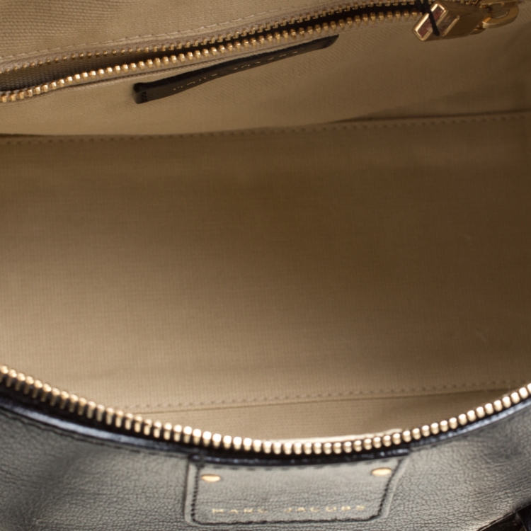Pre Owned Marc Jacobs Black Leather Wellington Fulton Top Handle Bag