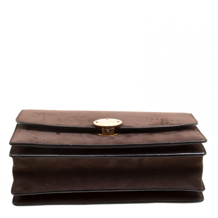 Pre Owned Marc Jacobs Brown Suede Trouble Shoulder  Bag