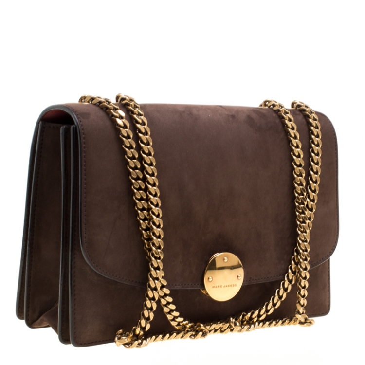 Pre Owned Marc Jacobs Brown Suede Trouble Shoulder  Bag