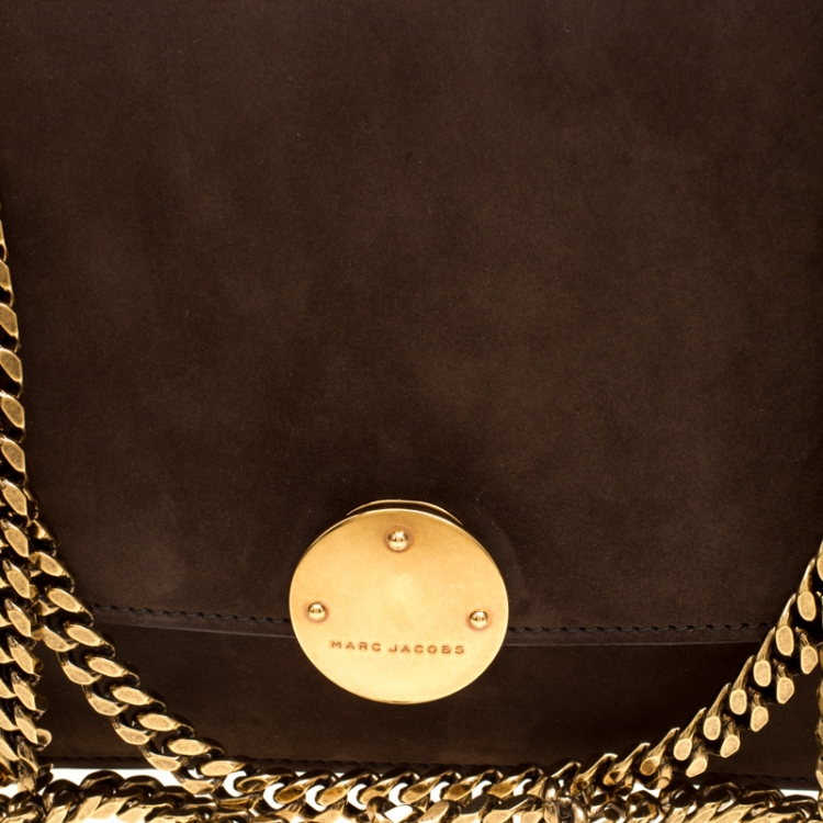 Pre Owned Marc Jacobs Brown Suede Trouble Shoulder  Bag