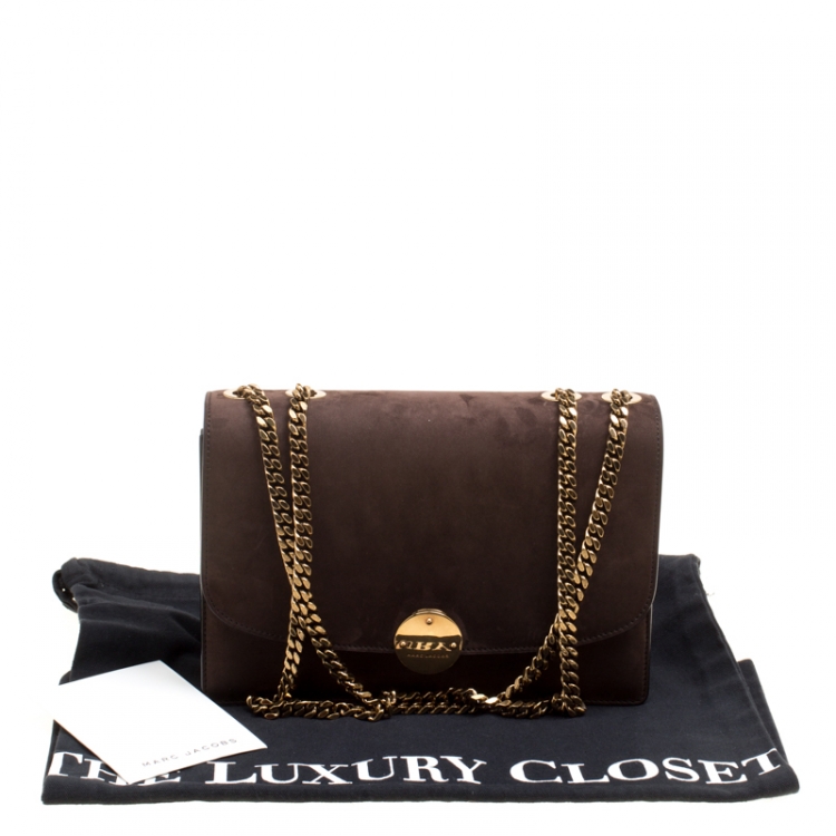 Pre Owned Marc Jacobs Brown Suede Trouble Shoulder  Bag