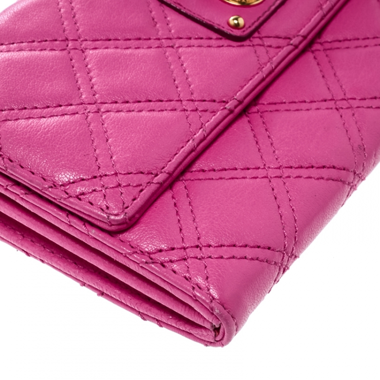 Pre Owned Marc Jacobs Pink Quilted Leather Crossbody Bag