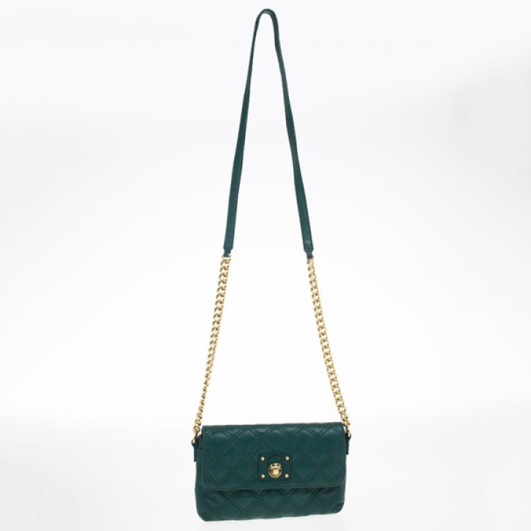 Pre Owned Marc Jacobs Green Quilted Leather Small Single Shoulder Bag