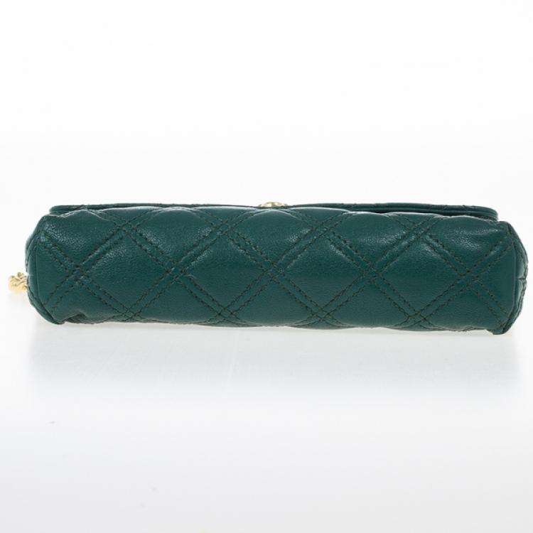 Pre Owned Marc Jacobs Green Quilted Leather Small Single Shoulder Bag