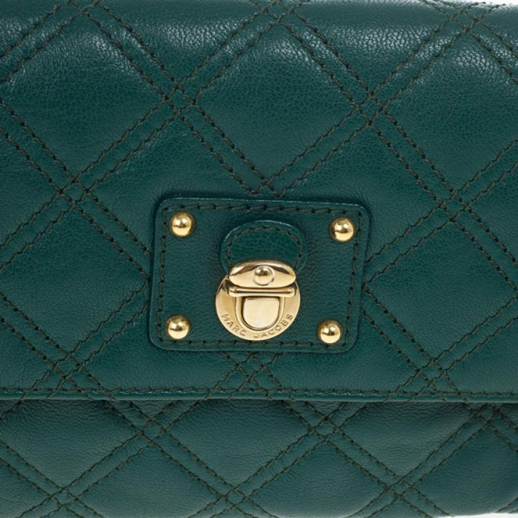 Pre Owned Marc Jacobs Green Quilted Leather Small Single Shoulder Bag