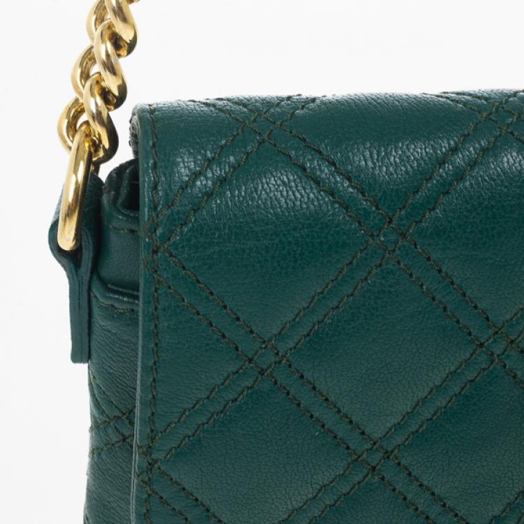 Pre Owned Marc Jacobs Green Quilted Leather Small Single Shoulder Bag