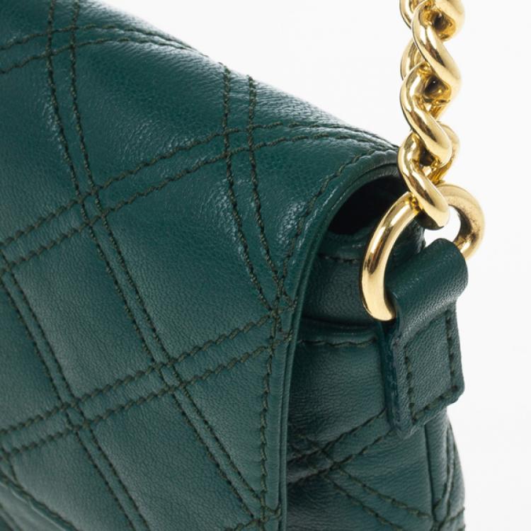 Pre Owned Marc Jacobs Green Quilted Leather Small Single Shoulder Bag
