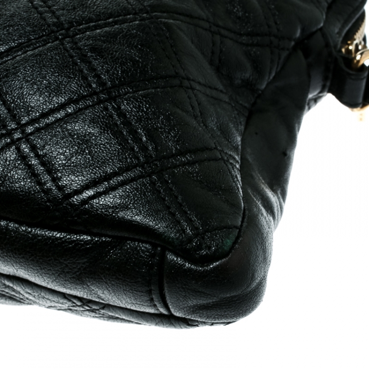 Pre Owned Marc Jacobs Black Quilted Leather iPad Chain Crossbody Bag