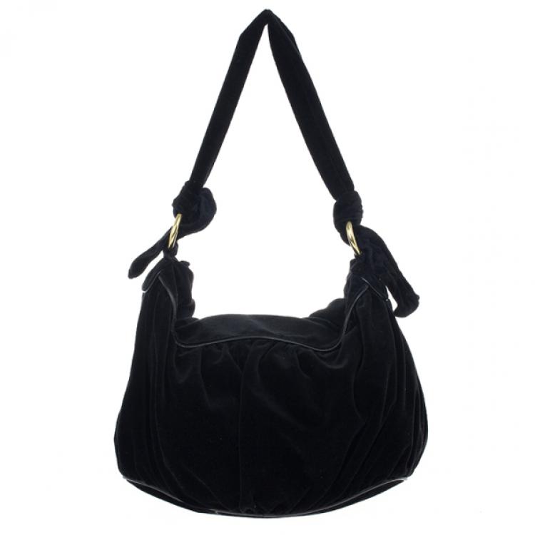 مملوكة مسبقًا Marc Jacobs Kaleidoscope Flower Black Velvet Hobo 