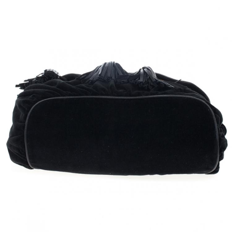 مملوكة مسبقًا Marc Jacobs Kaleidoscope Flower Black Velvet Hobo 