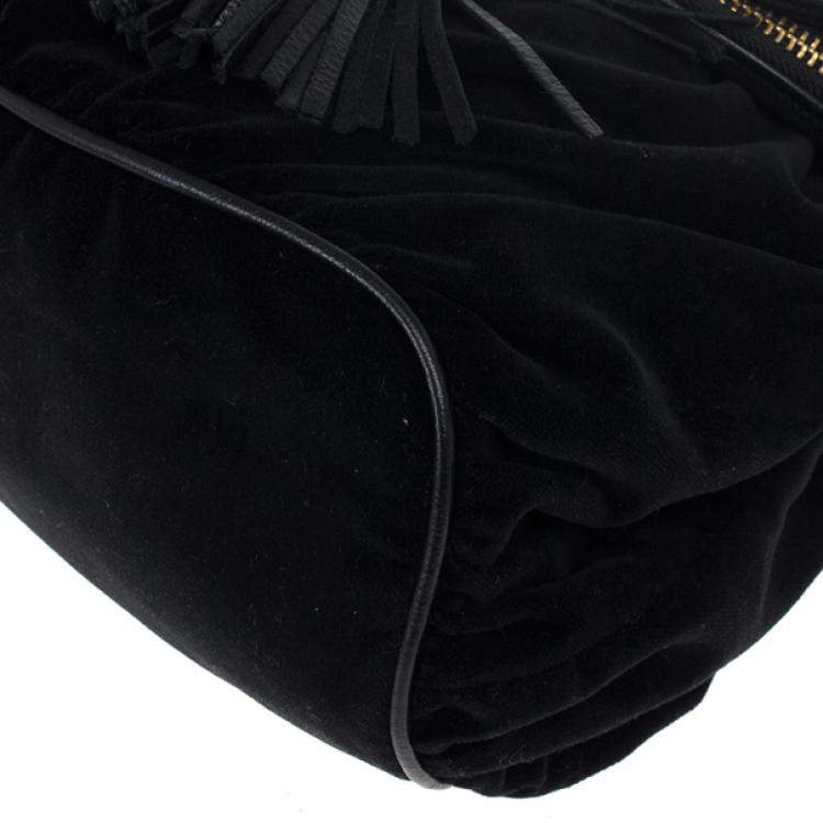 مملوكة مسبقًا Marc Jacobs Kaleidoscope Flower Black Velvet Hobo 