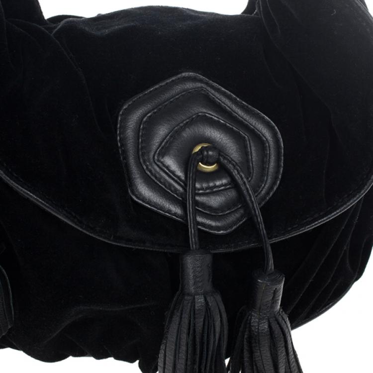مملوكة مسبقًا Marc Jacobs Kaleidoscope Flower Black Velvet Hobo 