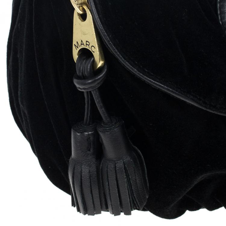 مملوكة مسبقًا Marc Jacobs Kaleidoscope Flower Black Velvet Hobo 