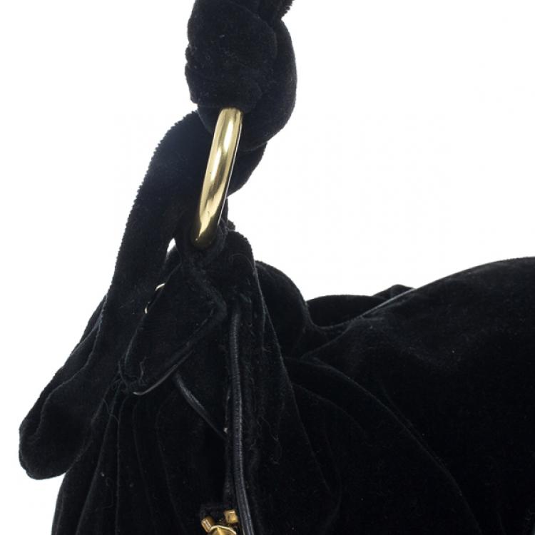 مملوكة مسبقًا Marc Jacobs Kaleidoscope Flower Black Velvet Hobo 