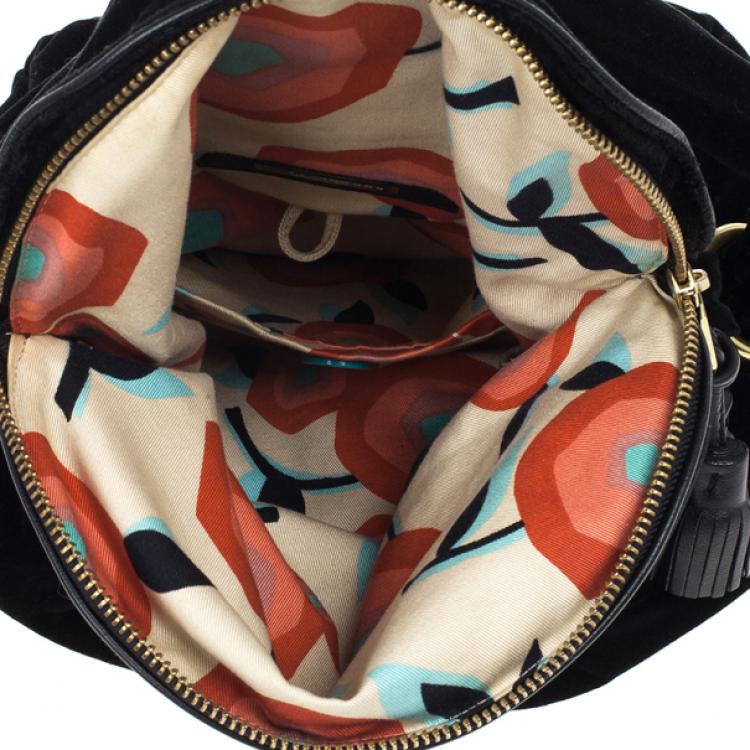 مملوكة مسبقًا Marc Jacobs Kaleidoscope Flower Black Velvet Hobo 