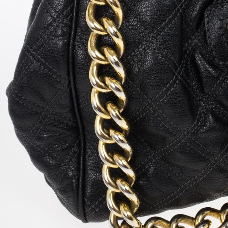 Pre Owned Marc Jacobs Black Quilted Leather Stam Satchel