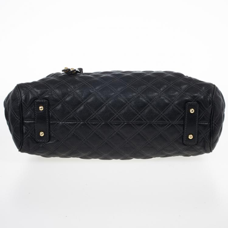 Pre Owned Marc Jacobs Black Quilted Leather Stam Satchel