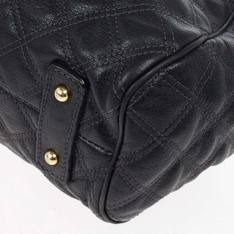Pre Owned Marc Jacobs Black Quilted Leather Stam Satchel