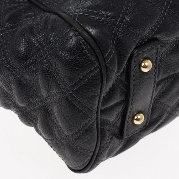 Pre Owned Marc Jacobs Black Quilted Leather Stam Satchel
