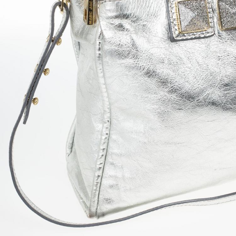 Pre Owned Marc Jacobs Eve Metallic Leather Shopper