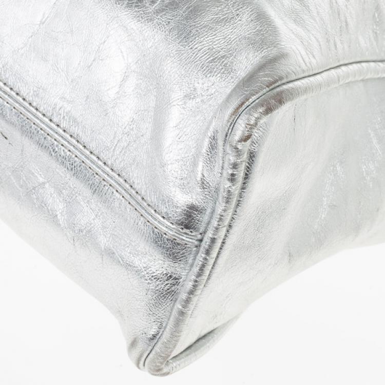 Pre Owned Marc Jacobs Eve Metallic Leather Shopper