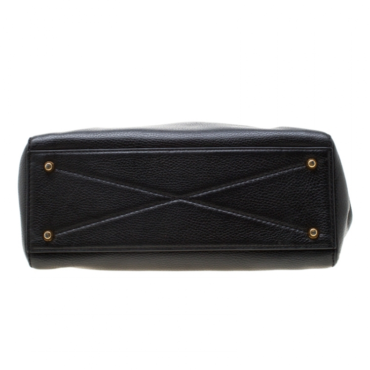 Pre Owned Marc Jacobs Black Leather Recruit East West Tote