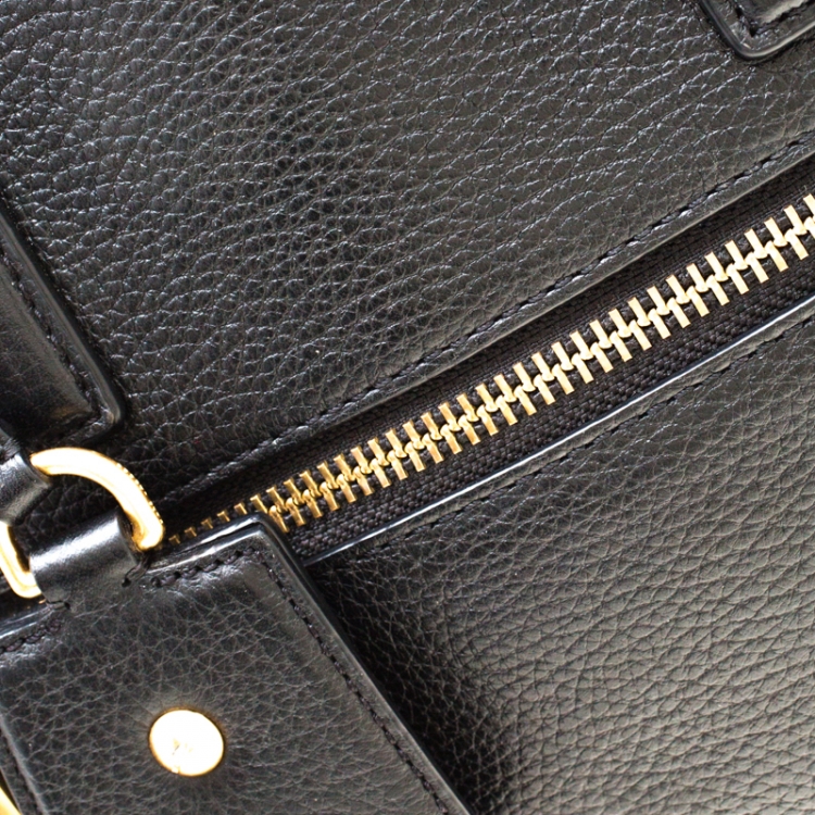 Pre Owned Marc Jacobs Black Leather Recruit East West Tote