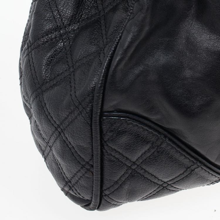 Pre Owned Marc Jacobs Black Leather Mix Quilted Classic East-West Tote Bag