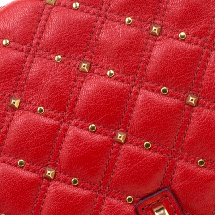 Pre Owned Marc Jacobs Red Leather Stardust Beat Shoulder Bag